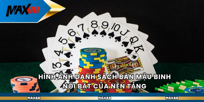 Hình ảnh danh sách bàn mậu binh nổi bật của nền tảng